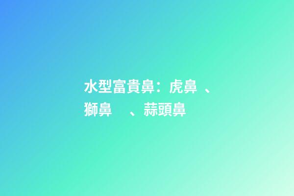 水型富貴鼻：虎鼻、獅鼻、蒜頭鼻